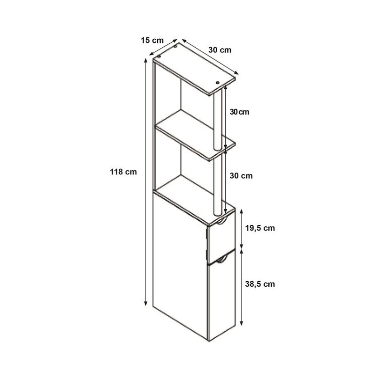 Produktbild: HTI-Living Raumteilerregal 118 cm Thekla Artisaneiche