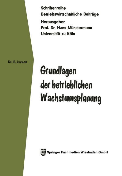 Produktbild: Grundlagen der betrieblichen Wachstumsplanung