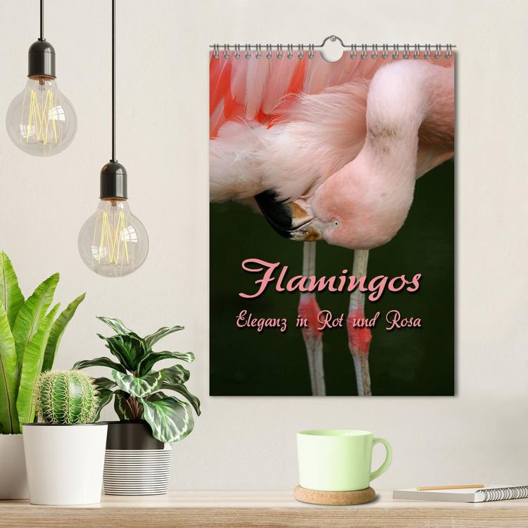 Produktbild: Flamingos - Eleganz in Rot und Rosa (Wandkalender 2026 DIN A4 hoch), CALVENDO Monatskalender