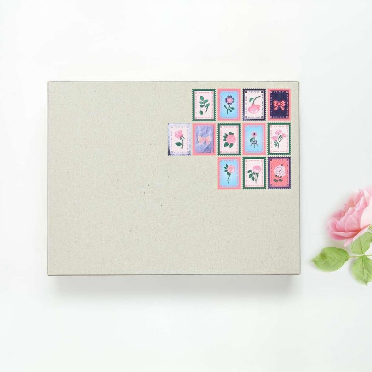 Produktbild: Mini Sticker La vie en Rose, Briefmarken MIX, 120 Stk