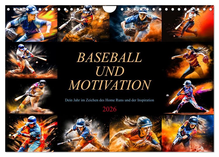 Produktbild: Baseball und Motivation (Wandkalender 2026 DIN A4 quer), CALVENDO Monatskalender