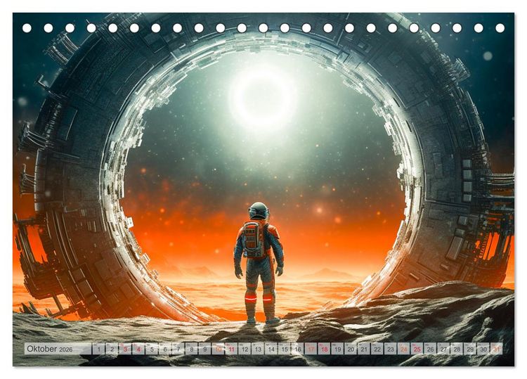 Produktbild: Astronaut - Unterwegs in der Galaxie (Tischkalender 2026 DIN A5 quer), CALVENDO Monatskalender