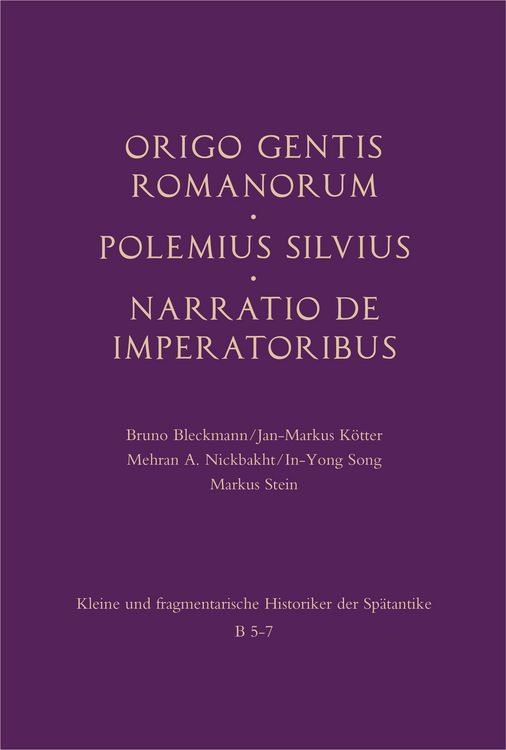 Produktbild: Origo gentis Romanorum &ndash; Polemius Silvius &ndash; Narratio de imperatoribus