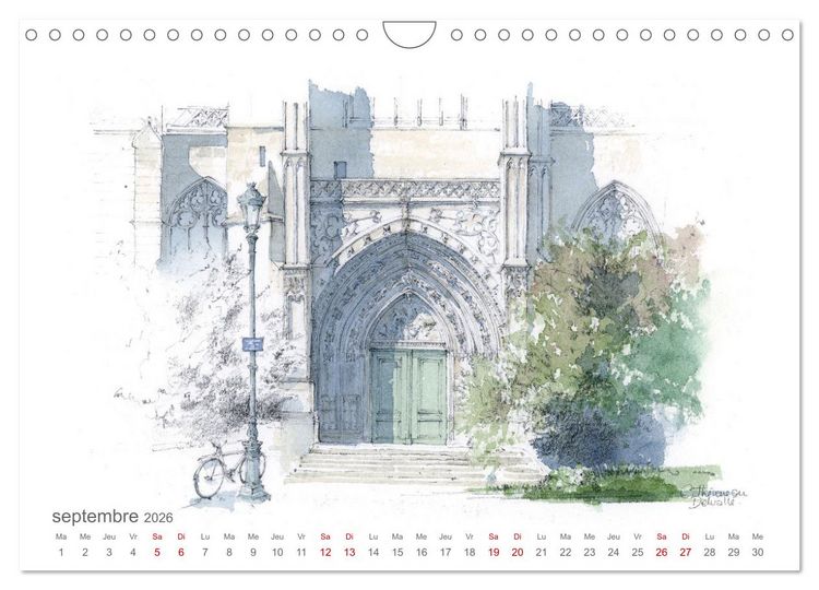 Produktbild: BORDEAUX, promenade dessin&eacute;e (Calendrier mural 2026 DIN A4 vertical), CALVENDO calendrier mensuel
