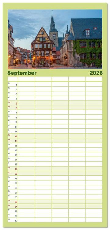 Produktbild: Familienplaner 2026 - Ohh, Du wundersch&ouml;ner Harz! mit 5 Spalten (Wandkalender, 21 x 45 cm) CALVENDO