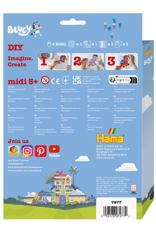 Produktbild: Hama 7977 - DIY B&uuml;gelperlen Midi 5+, Motiv Bluey, Geschenkpackung, 2000 St&uuml;ck