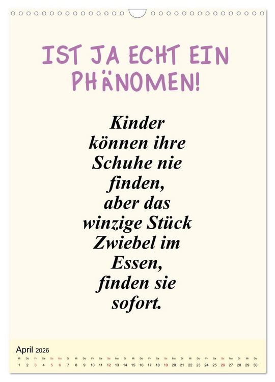 Produktbild: Spr&uuml;che-Kalender. Lustiges f&uuml;r die Familie! (Wandkalender 2026 DIN A3 hoch), CALVENDO Monatskalender