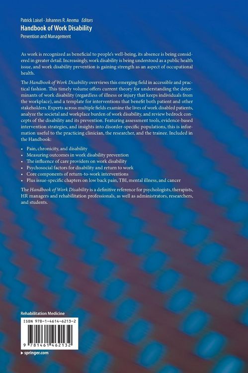 Produktbild: Handbook of Work Disability
