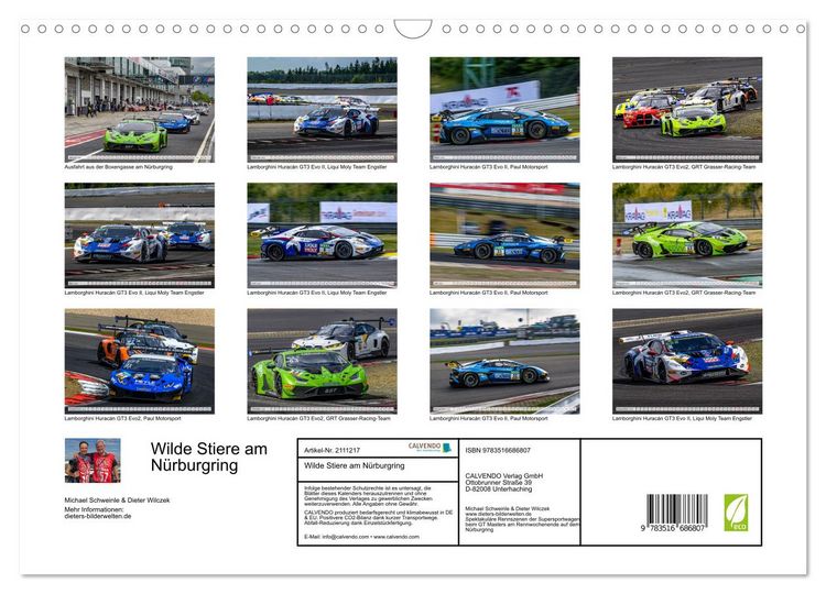 Produktbild: Wilde Stiere am N&uuml;rburgring (Wandkalender 2026 DIN A3 quer), CALVENDO Monatskalender