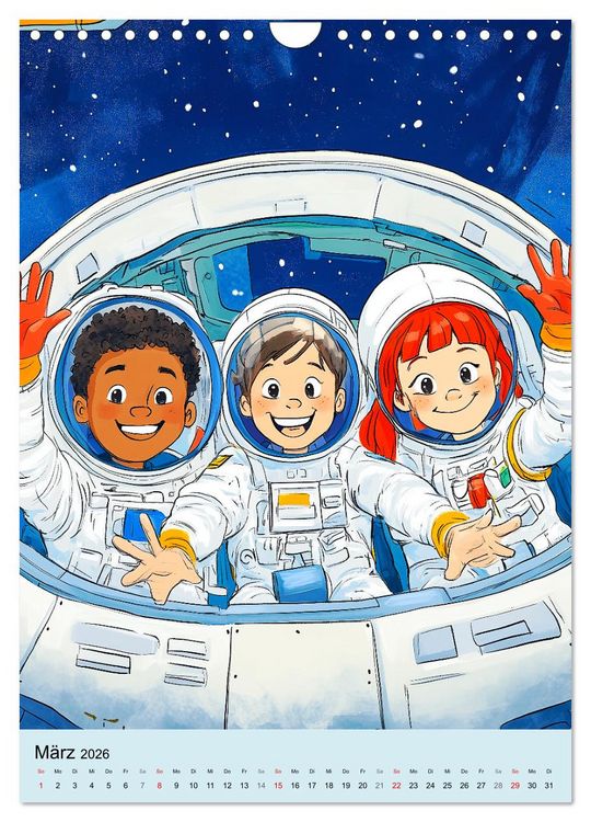 Produktbild: Im Weltall. Manga-Astronauten auf Mission (Wandkalender 2026 DIN A4 hoch), CALVENDO Monatskalender