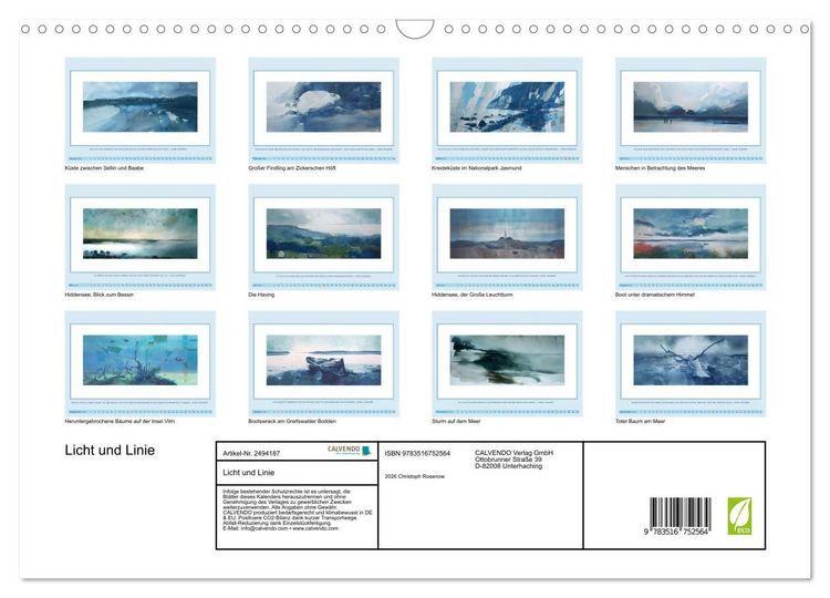 Produktbild: Licht und Linie (Wandkalender 2027 DIN A3 quer), CALVENDO Monatskalender