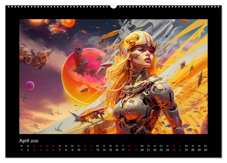 Produktbild: Amazonen im All (hochwertiger Premium Wandkalender 2026 DIN A2 quer), Kunstdruck in Hochglanz