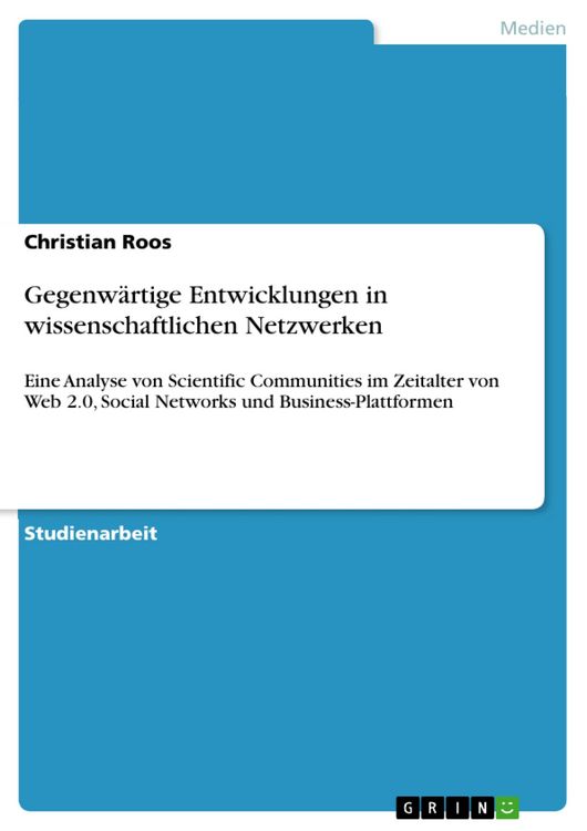 Produktbild: Gegenw&auml;rtige Entwicklungen in wissenschaftlichen Netzwerken