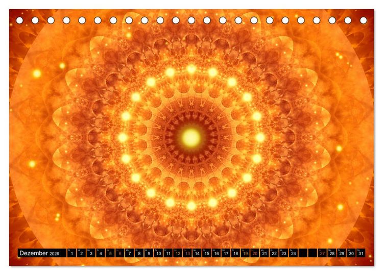 Produktbild: Energie - Mandalas in orange (Tischkalender 2026 DIN A5 quer), CALVENDO Monatskalender