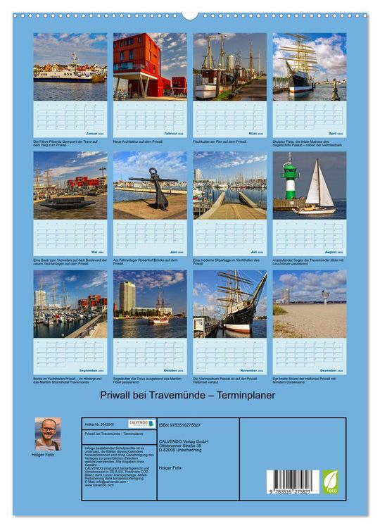Produktbild: Priwall bei Travem&uuml;nde &ndash; Terminplaner (hochwertiger Premium Wandkalender 2026 DIN A2 hoch), Kunstdruck in Hochglanz