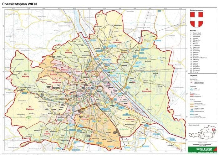 Produktbild: Wien politisch Planokarte