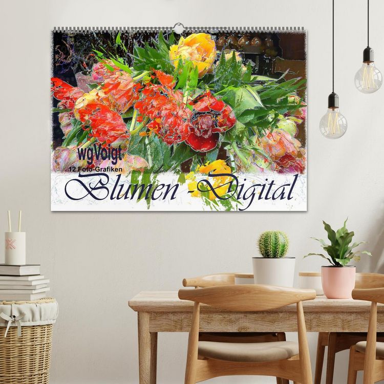 Produktbild: Blumen - Digital (Wandkalender 2026 DIN A2 quer), CALVENDO Monatskalender