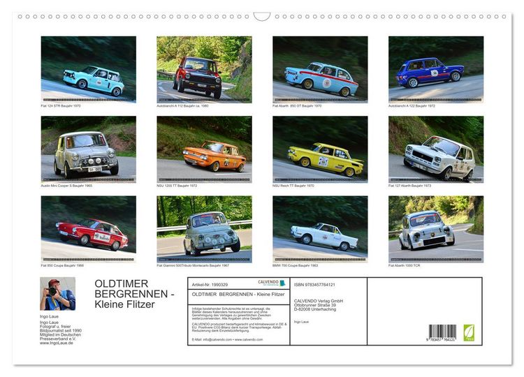 Produktbild: OLDTIMER BERGRENNEN - Kleine Flitzer (Wandkalender 2026 DIN A2 quer), CALVENDO Monatskalender