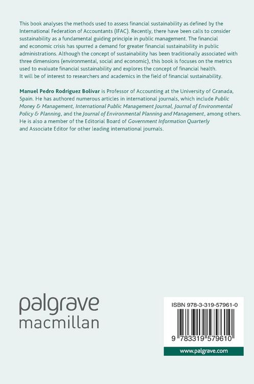Produktbild: Financial Sustainability in Public Administration