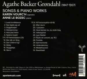 Produktbild: Agathe Backer Grondahl: Songs & Piano Works