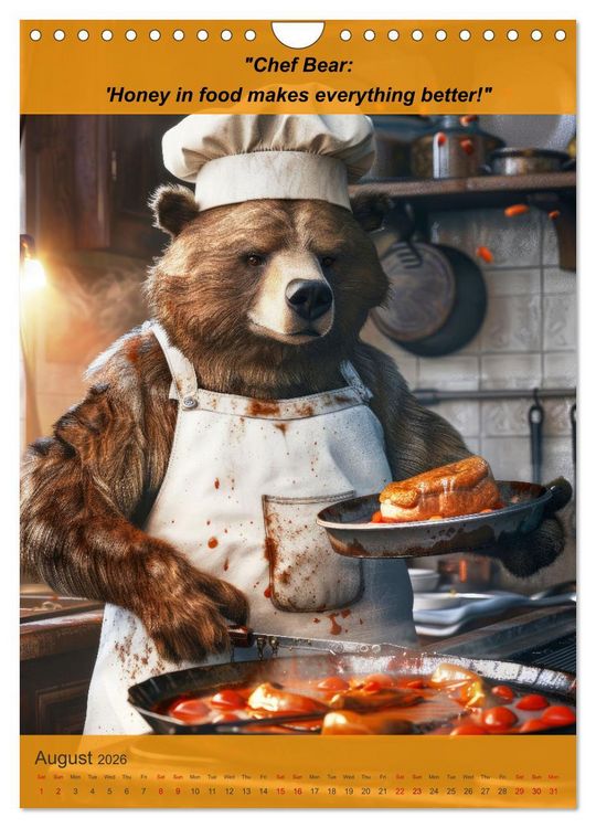Produktbild: Cooking with animal humor (Wall Calendar 2026 DIN A4 portrait), CALVENDO 12 Month Wall Calendar