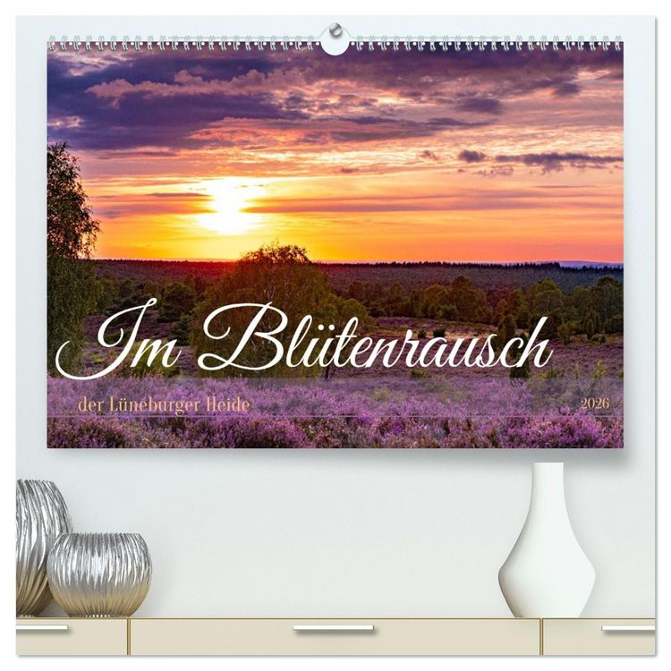 Produktbild: Im Bl&uuml;tenrausch der L&uuml;neburger Heide (hochwertiger Premium Wandkalender 2026 DIN A2 quer), Kunstdruck in Hochglanz