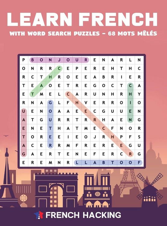 Produktbild: Learn French With Word Search Puzzles - 68 Mots M&ecirc;l&eacute;s
