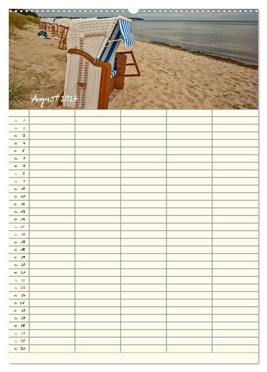 Produktbild: R&uuml;gen - Urlaubsparadies an der Ostsee - Familienplaner (Wandkalender 2026 DIN A2 hoch), CALVENDO Monatskalender