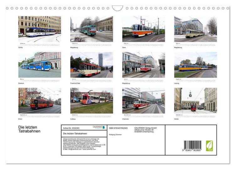 Produktbild: Die letzten Tatrabahnen (Wandkalender 2026 DIN A3 quer), CALVENDO Monatskalender