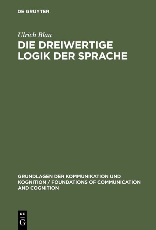 Produktbild: Die dreiwertige Logik der Sprache
