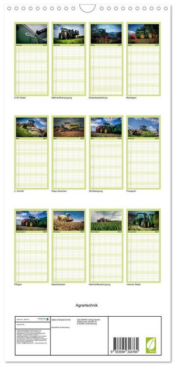 Produktbild: Familienplaner 2027 - Agrartechnik mit 5 Spalten (Wandkalender, 21 x 45 cm) CALVENDO