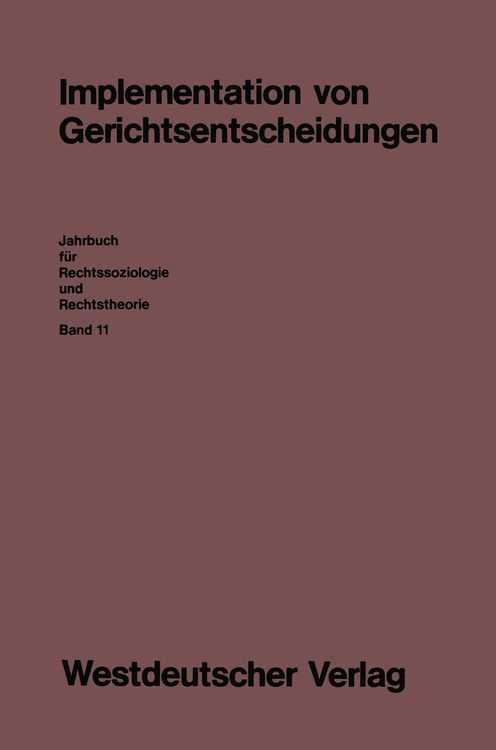 Produktbild: Implementation von Gerichtsentscheidungen