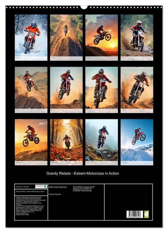 Produktbild: Gravity Rebels - Extrem-Motocross in Action (Wandkalender 2027 DIN A2 hoch), CALVENDO Monatskalender