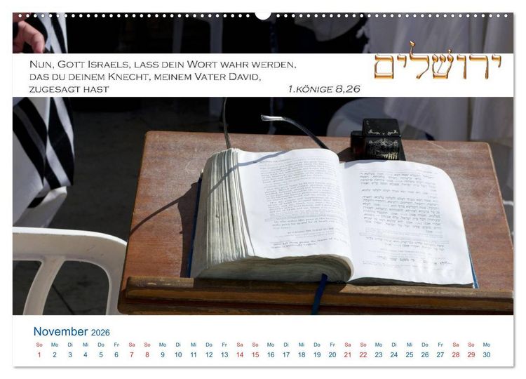 Produktbild: Jerusalem. Kalender mit Bibelworten (Wandkalender 2026 DIN A2 quer), CALVENDO Monatskalender