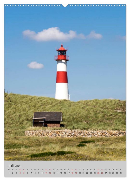 Produktbild: Leuchtt&uuml;rme an der Nordsee (Wandkalender 2026 DIN A2 hoch), CALVENDO Monatskalender
