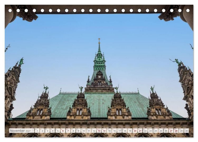 Produktbild: Hamburg. HafenCity, Kontorhausviertel und Speicherstadt. (Tischkalender 2027 DIN A5 quer), CALVENDO Monatskalender