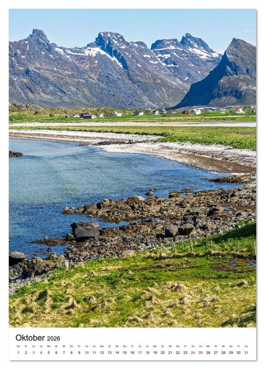Produktbild: Lofoten - Atemberaubende Landschaften (Tischkalender 2026 DIN A5 hoch), CALVENDO Monatskalender