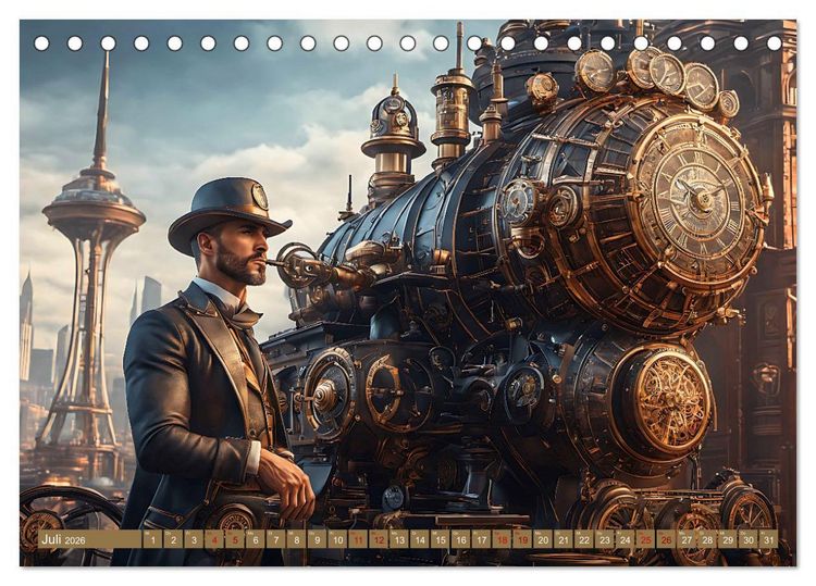 Produktbild: Steampunk - Mensch und Maschine (Tischkalender 2026 DIN A5 quer), CALVENDO Monatskalender