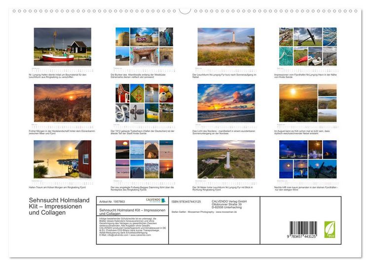 Produktbild: Sehnsucht Holmsland Klit &ndash; Impressionen und Collagen (hochwertiger Premium Wandkalender 2026 DIN A2 quer), Kunstdruck in Hochglanz