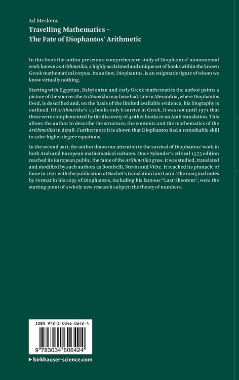 Produktbild: Travelling Mathematics - The Fate of Diophantos' Arithmetic