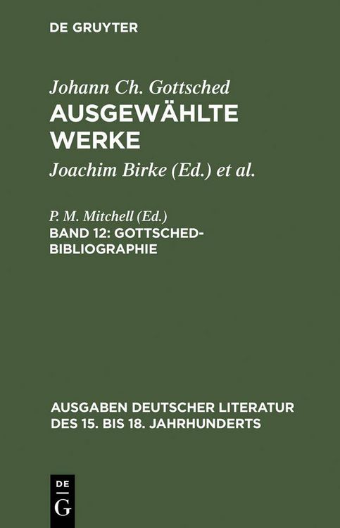 Produktbild: Gottsched-Bibliographie