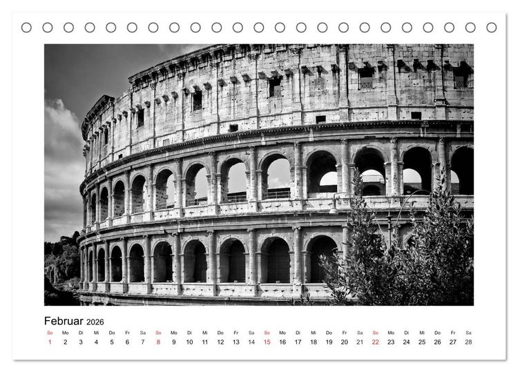 Produktbild: ROM Monochrom (Tischkalender 2026 DIN A5 quer), CALVENDO Monatskalender