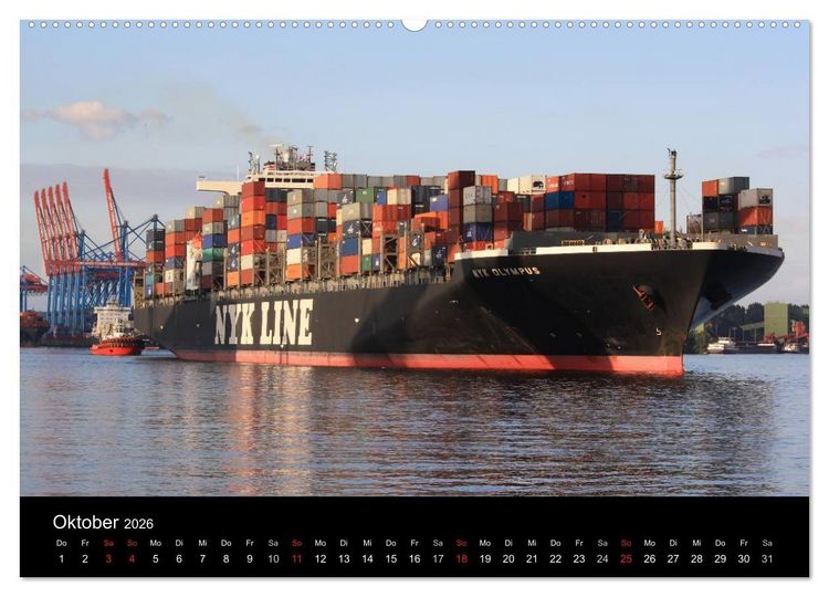 Produktbild: Schiffe auf der Elbe (Wandkalender 2026 DIN A2 quer), CALVENDO Monatskalender