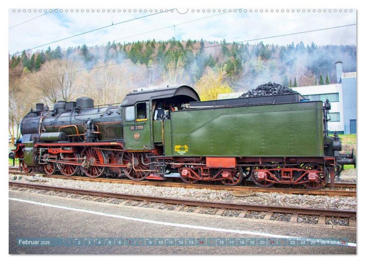 Produktbild: Dampfloks im s&uuml;dbadischen Raum (hochwertiger Premium Wandkalender 2026 DIN A2 quer), Kunstdruck in Hochglanz