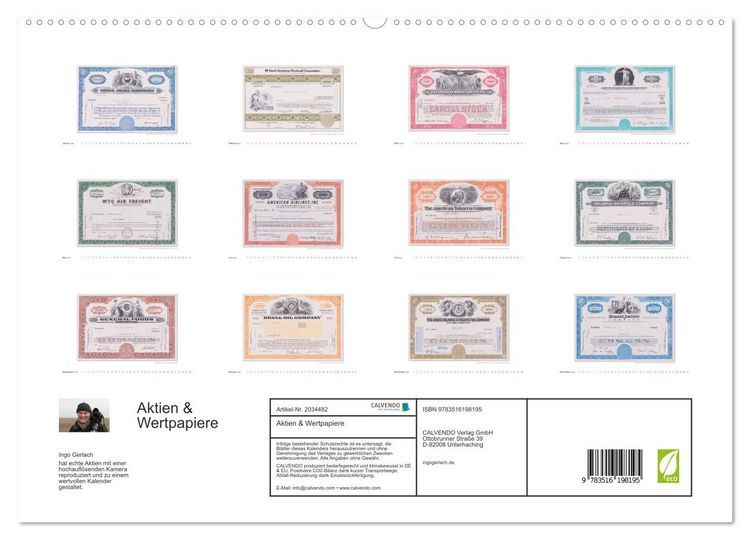 Produktbild: Aktien & Wertpapiere (hochwertiger Premium Wandkalender 2026 DIN A2 quer), Kunstdruck in Hochglanz
