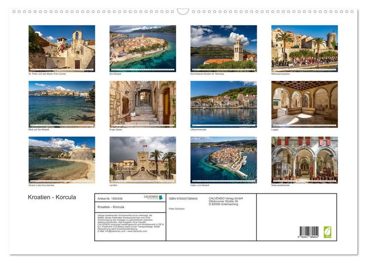 Produktbild: Kroatien - Korcula (Wandkalender 2026 DIN A2 quer), CALVENDO Monatskalender