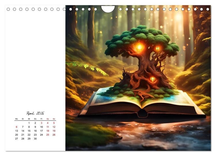 Produktbild: Fantastische surreale B&uuml;cherwelten (Wandkalender 2026 DIN A4 quer), CALVENDO Monatskalender