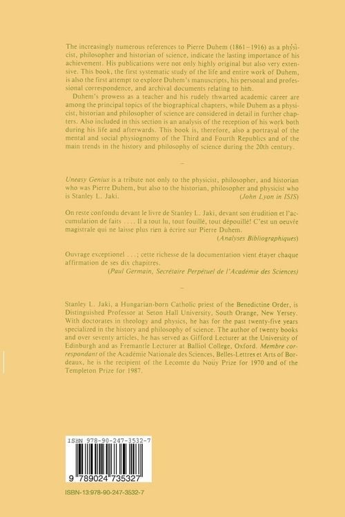 Produktbild: Uneasy Genius: The Life And Work Of Pierre Duhem