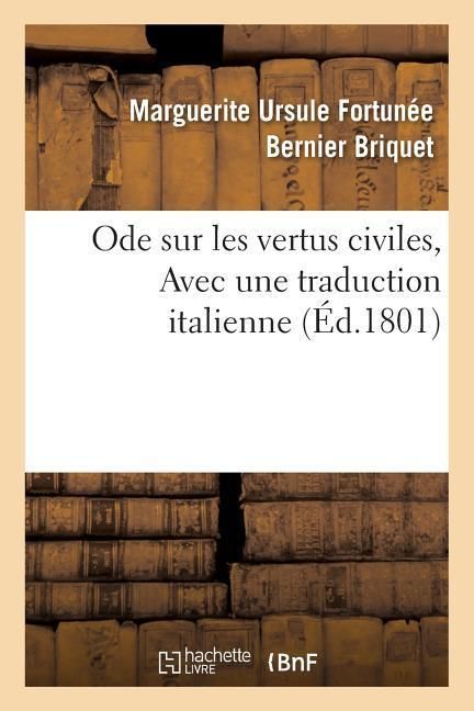 Produktbild: Ode Sur Les Vertus Civiles, Avec Une Traduction Italienne