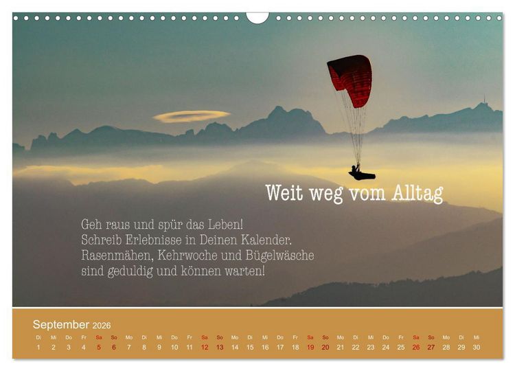 Produktbild: Pfl&uuml;ck Dein Gl&uuml;ck &ndash; Kleine Weisheiten f&uuml;r den Alltag (Wandkalender 2026 DIN A3 quer), CALVENDO Monatskalender